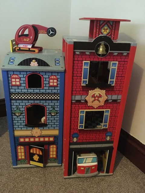 large wooden fire station